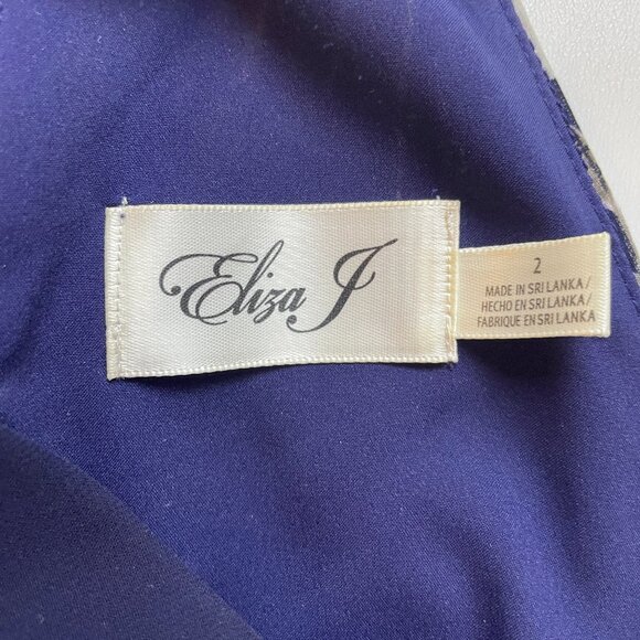 Eliza J Floral‎ Halter Ruffle Maxi Dress Navy Pink Flower Dress 2 - Picture 9 of 9